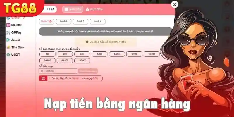 Hướng dẫn giao dịch nạp tiền thông qua ngân hàng liên kết